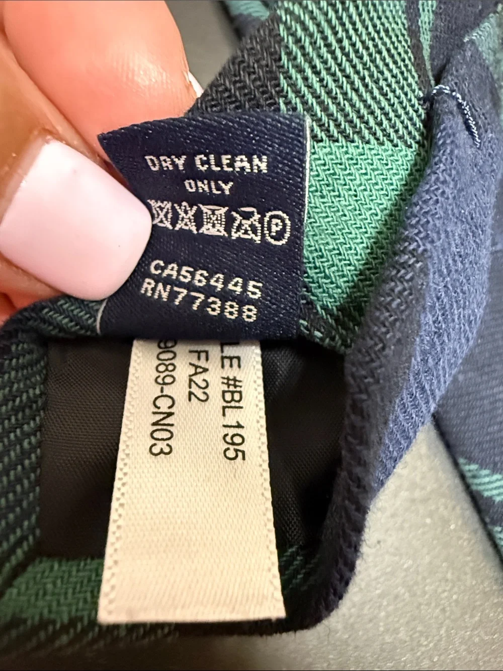J. Crew Skinny Tartan Navy and Green Plaid Tie